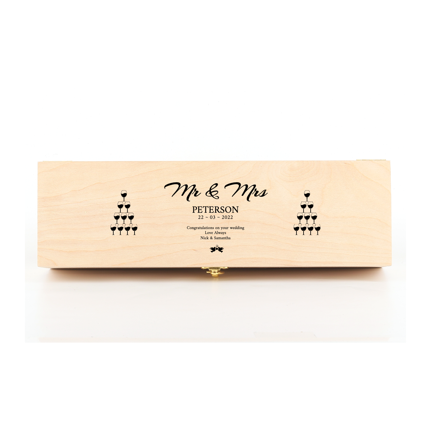 Wedding Timber Wine Gift Box
